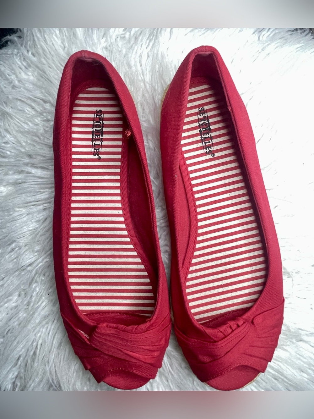 Seychelles Red Knotted Toe Ballet Flats